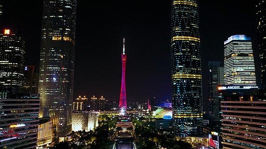 4k航拍广州夜景小蛮腰素材视频的预览图