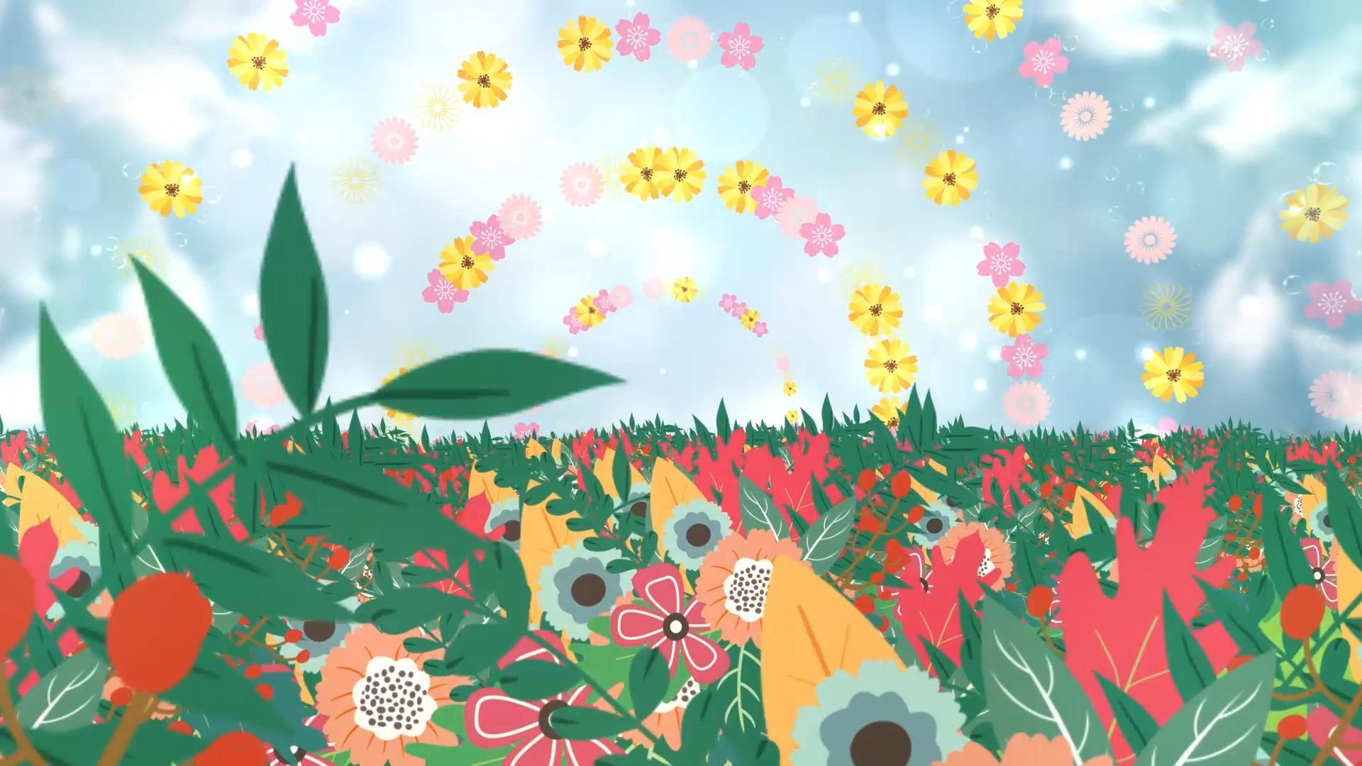 动态唯美花海温馨粒子光效花朵旋转舞台背景视频视频的预览图