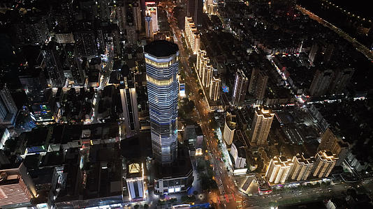 4K航拍夜景深圳华强北赛格科技电脑城视频的预览图