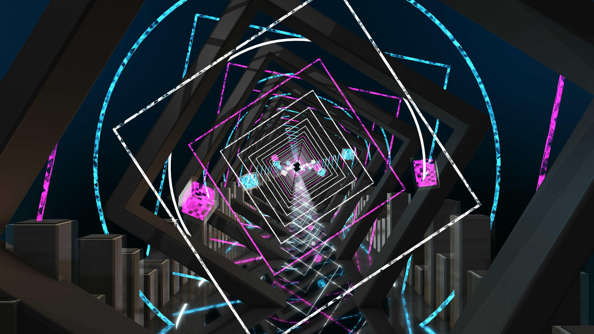 三维科幻隧道4K传输背景视频的预览图