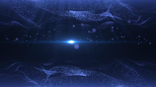 蓝色科技感光效大气粒子波浪动态视频素材视频的预览图