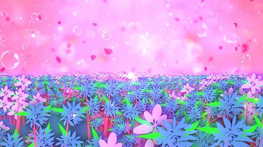 唯美动态花海温馨粉色粒子光效舞台背景视频的预览图