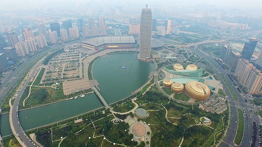 河南郑州东城市航拍视频的预览图