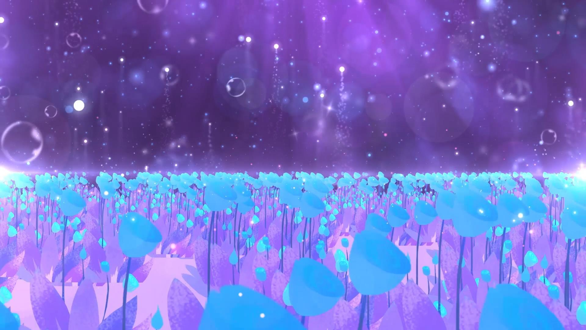 蓝色动态花海唯美大气粒子光效舞台背景视频视频的预览图