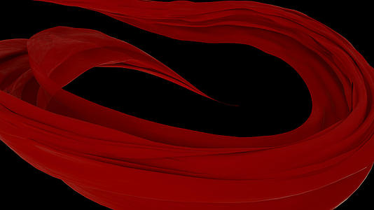 红色绸带飘舞转场视频的预览图