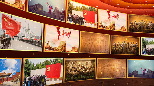 建国72周年照片墙展示AE模板视频的预览图