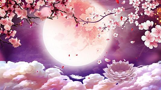 月光下的桃叶荷花视频的预览图