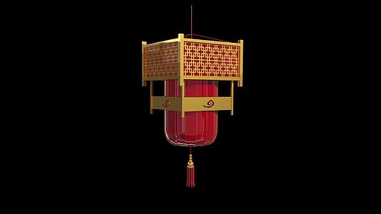 三维中国风大红灯笼视频的预览图
