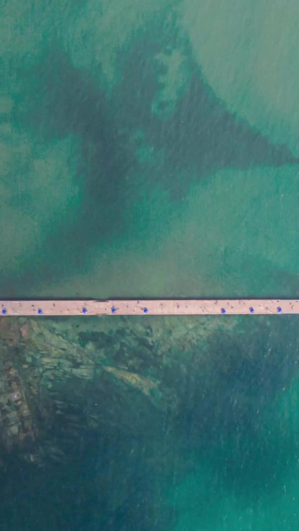 青岛著名景区栈桥俯拍延迟视频的预览图