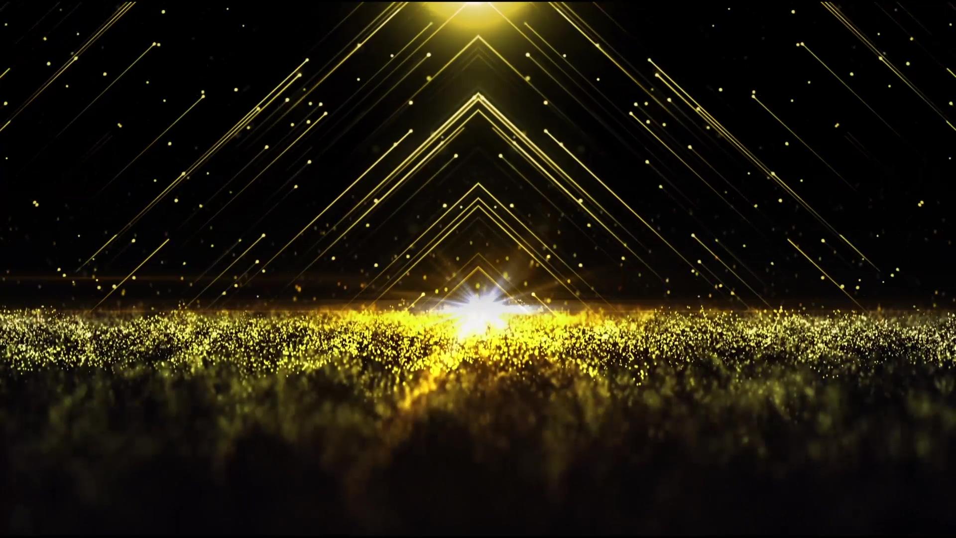 金色空间舞台光线粒子背景视频的预览图