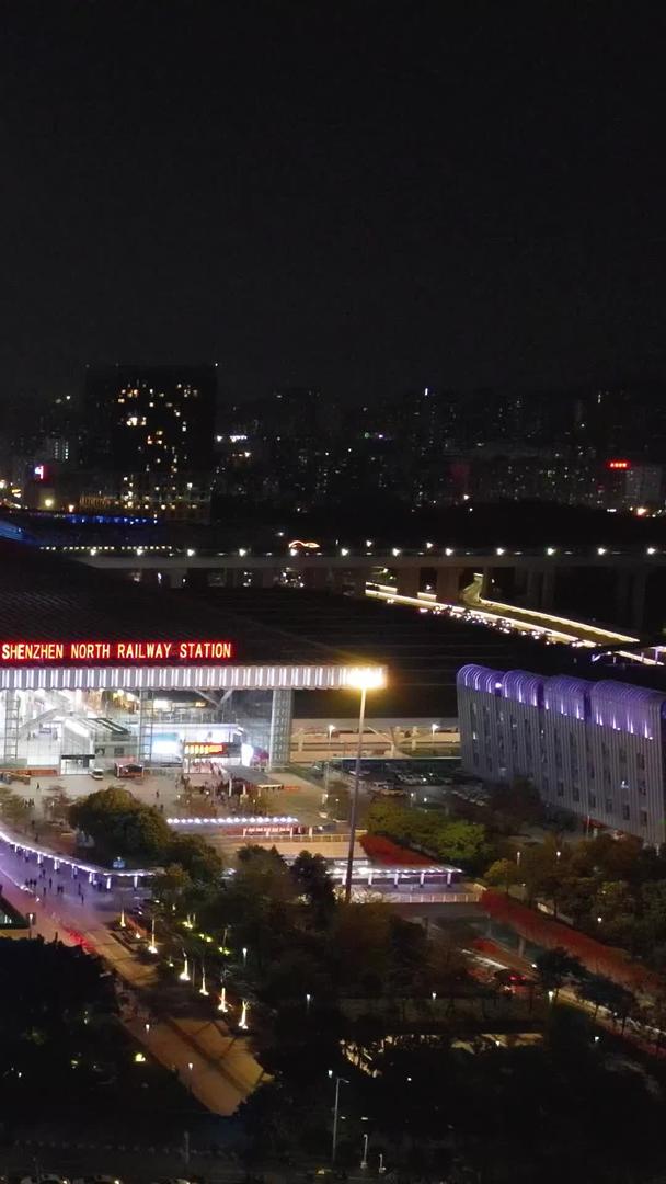 深圳北站航拍夜景视频的预览图