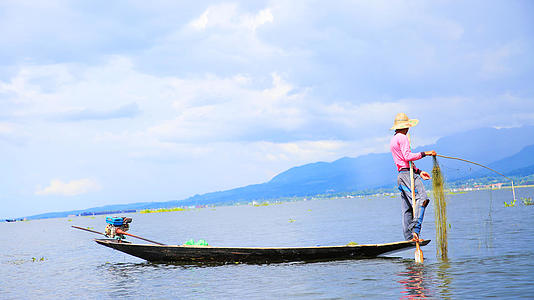 缅甸茵莱湖捕鱼视频的预览图