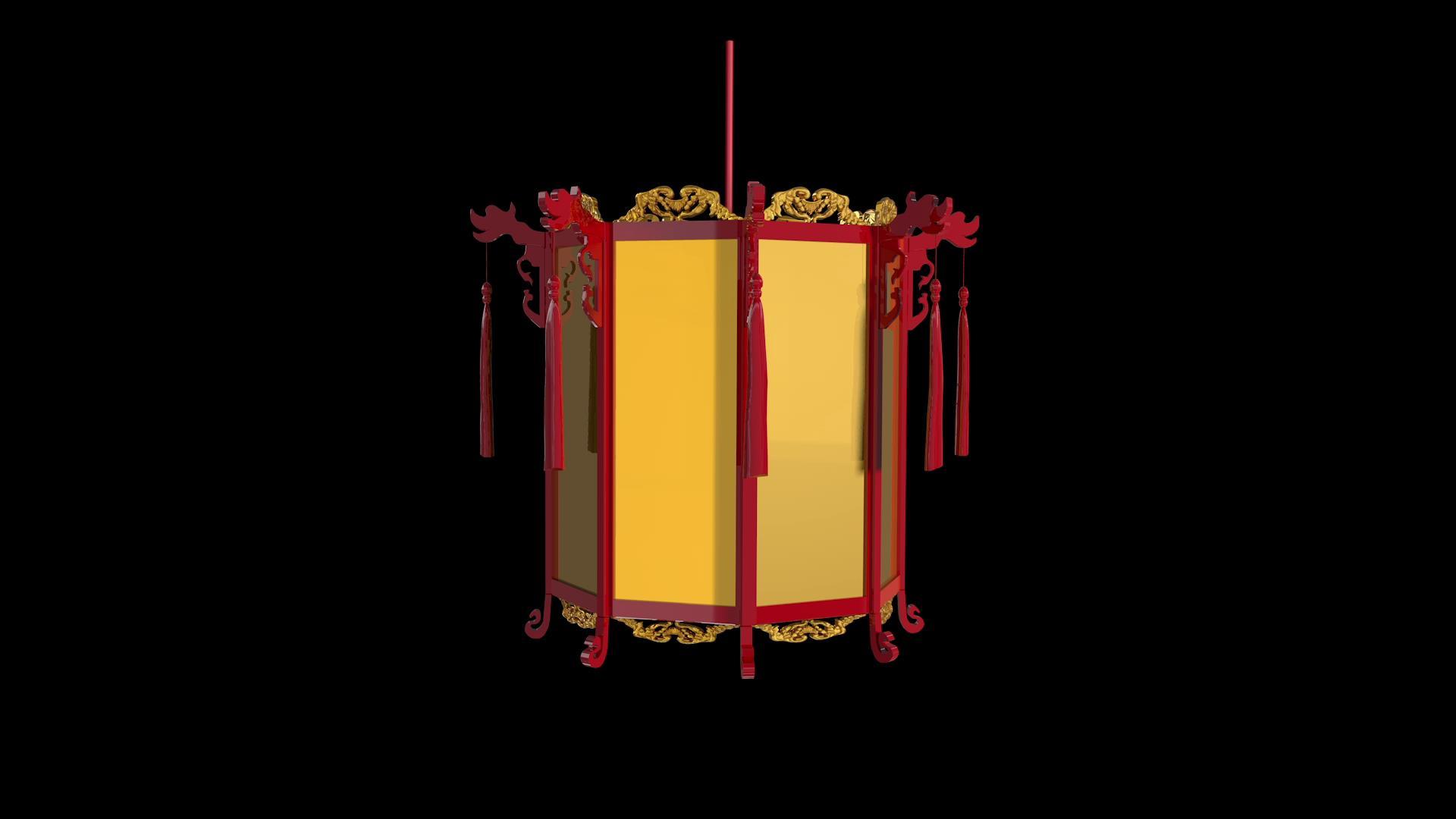 三维中国风灯笼动画元素视频的预览图