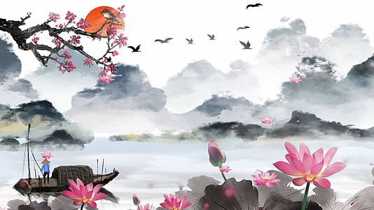 中国风水墨画led背景视频的预览图