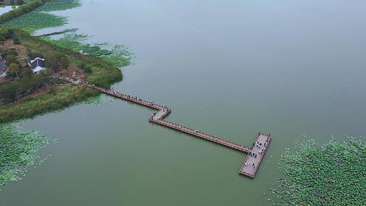 航拍武汉后官湖绿道湿地公园视频的预览图