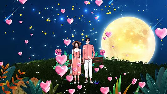 星空下的浪漫情侣背景视频视频的预览图