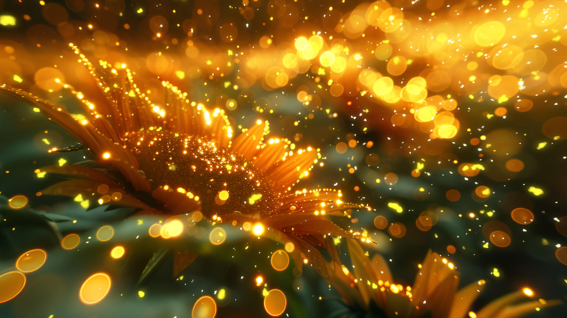 梦幻大气金黄向日葵背景视频视频的预览图