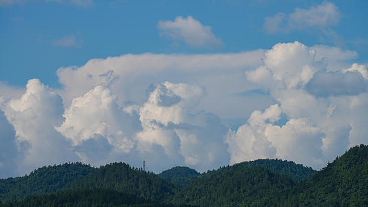 延时摄影天空蓝天白云棉花糖云朵自然风景4k素材视频的预览图