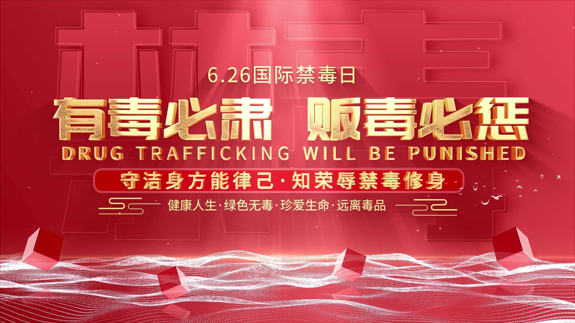 简洁大气国际禁毒日字幕片头AE模板视频的预览图