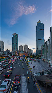 上海市徐家汇日转夜延时8K竖屏视频的预览图
