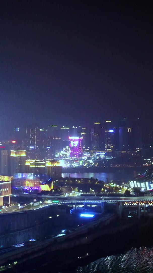 夜景航拍嘉陵江大桥视频的预览图