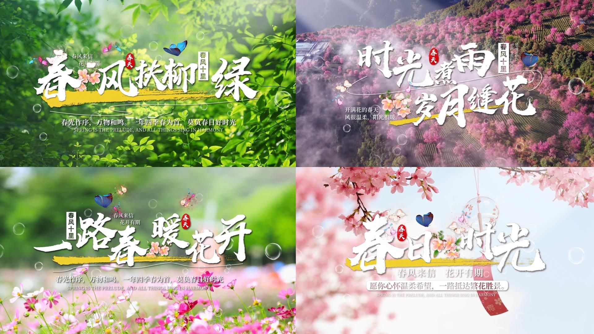 简洁美丽的春季文字落版标题AE模板视频的预览图