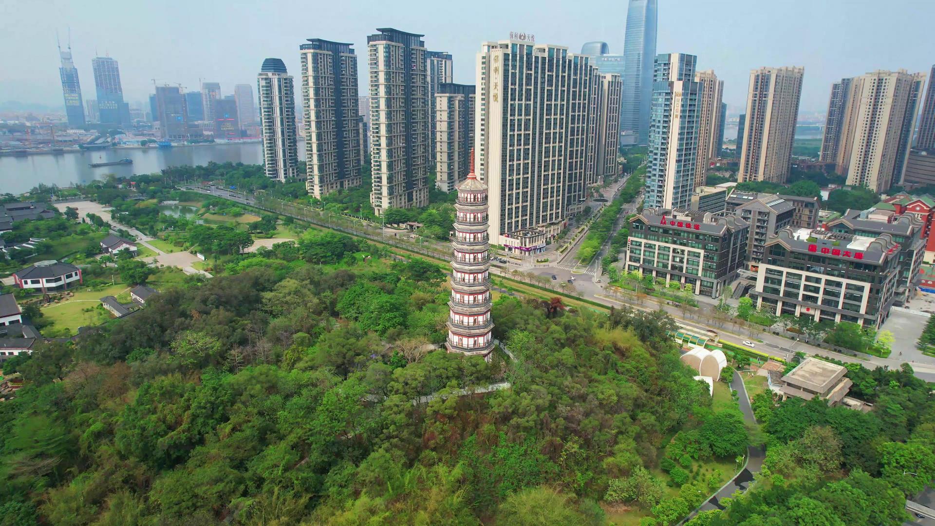 广州琶洲塔著名景点航拍广州旅游视频的预览图