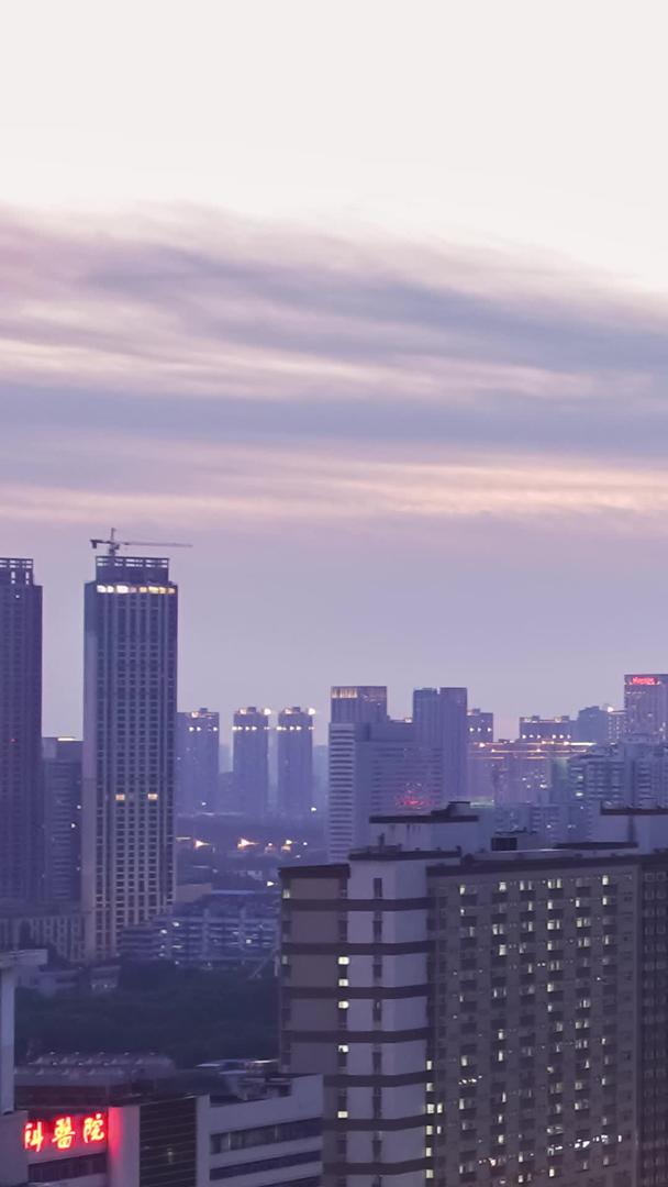 延时摄影航拍夕阳夕阳夕阳夜景城市建设材料视频的预览图