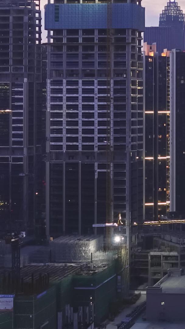 延时摄影航拍夕阳夕阳夕阳夜景城市建设材料视频的预览图