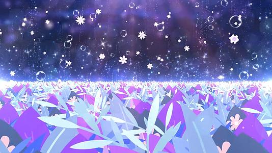动态梦幻紫色花海唯美温馨粒子拖尾光效舞台背景视频视频的预览图
