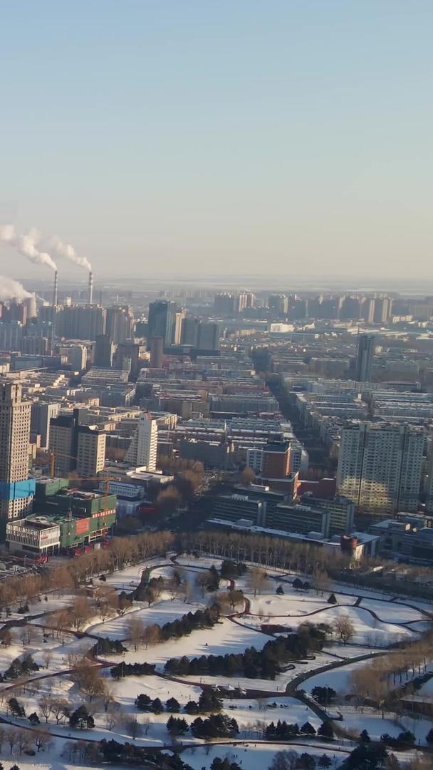 哈尔滨城市风景黑龙江电视塔地标航拍视频的预览图