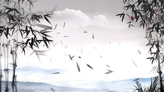 4K水墨竹子中国风舞台背景视频视频的预览图