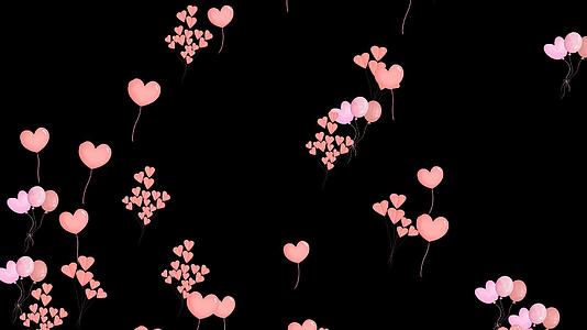 4k粉红气球爱情元素视频的预览图