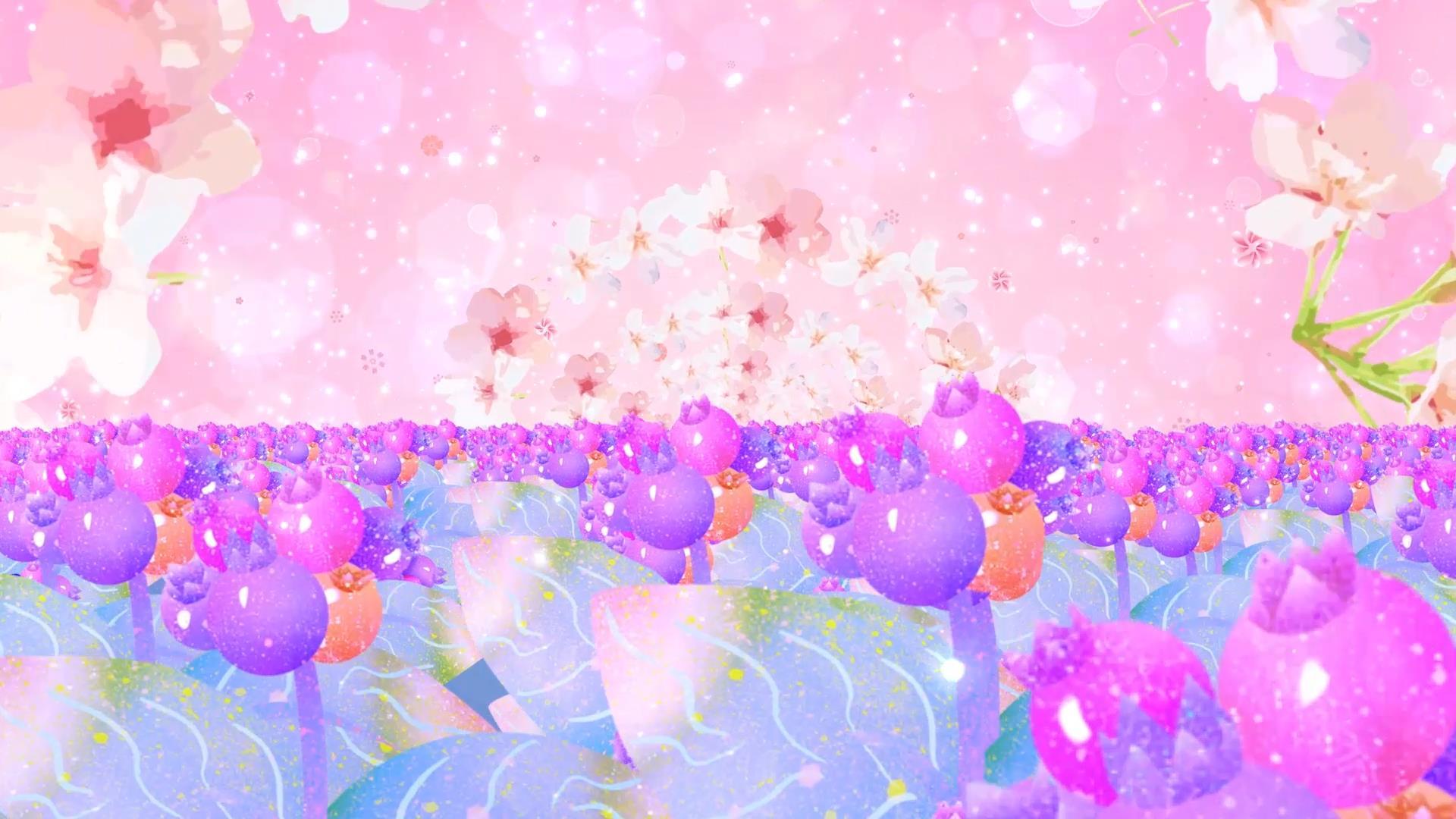 唯美梦幻花海动态温馨粒子光效背景视频视频的预览图