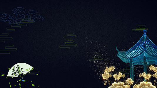 4K古典蓝色鎏金中国风背景素材视频的预览图
