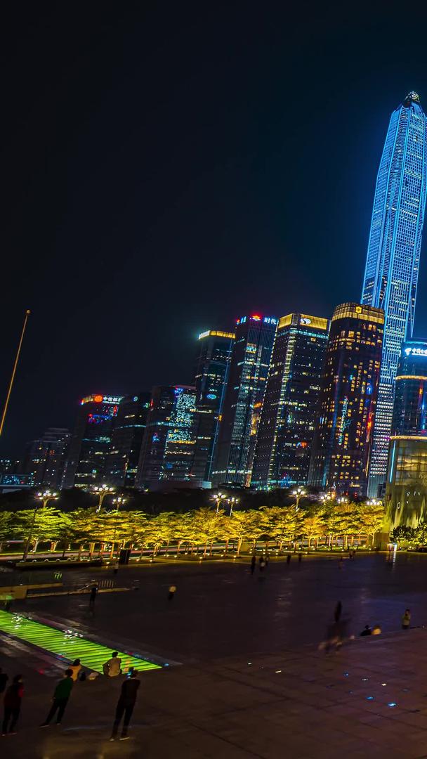 广东省深圳市民中心夜景平安大厦写字楼视频的预览图