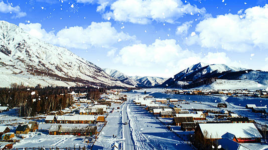 4K唯美的乡村雪景背景视频素材视频的预览图