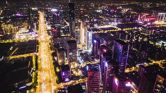 南京河西CBD城市天际线8K航拍延时摄影视频的预览图