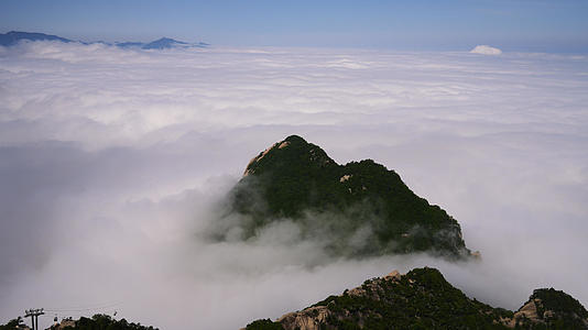 陕西5A旅游景区西岳华山北峰云海4k素材视频的预览图