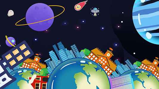 星球六一卡通背景视频的预览图