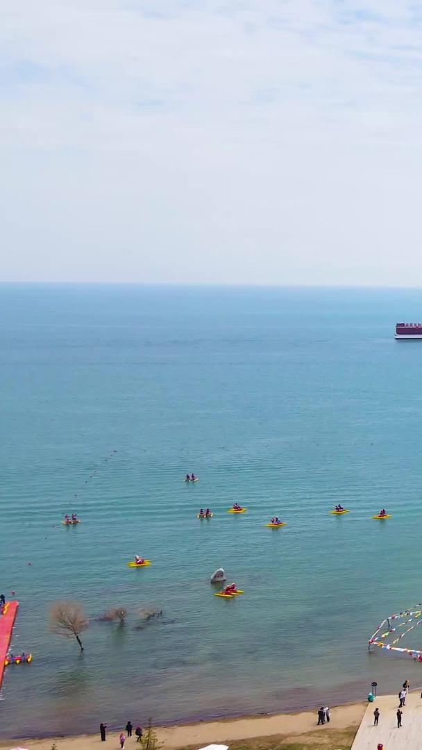 风景青海湖二郎剑航拍视频的预览图