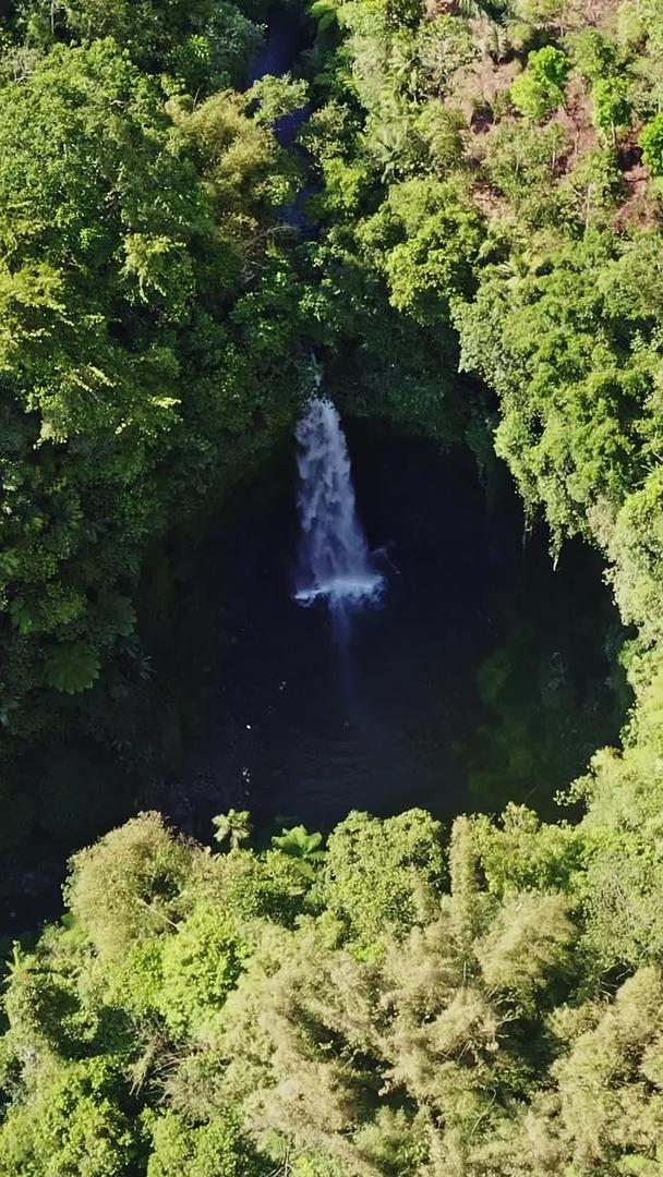 瀑布在巴厘岛山涧里视频的预览图