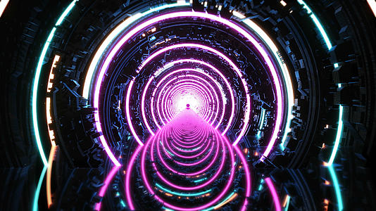4K三维科幻光影隧道背景视频的预览图