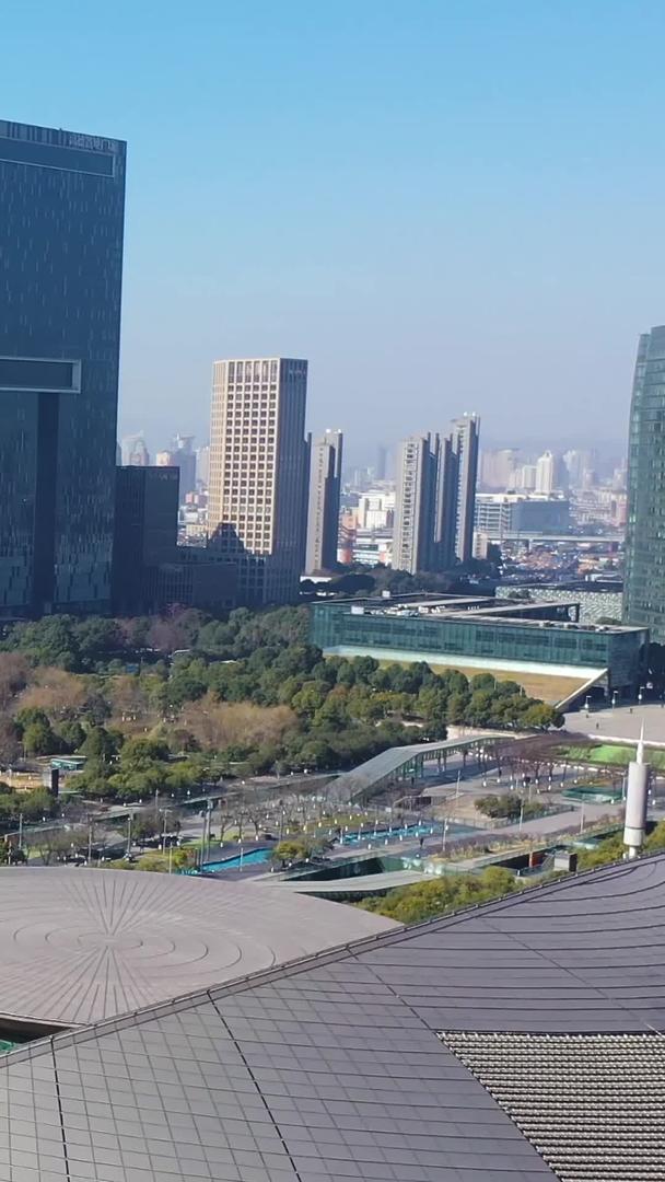 杭州国际会议中心多角度航拍杭州城市地标集合视频的预览图