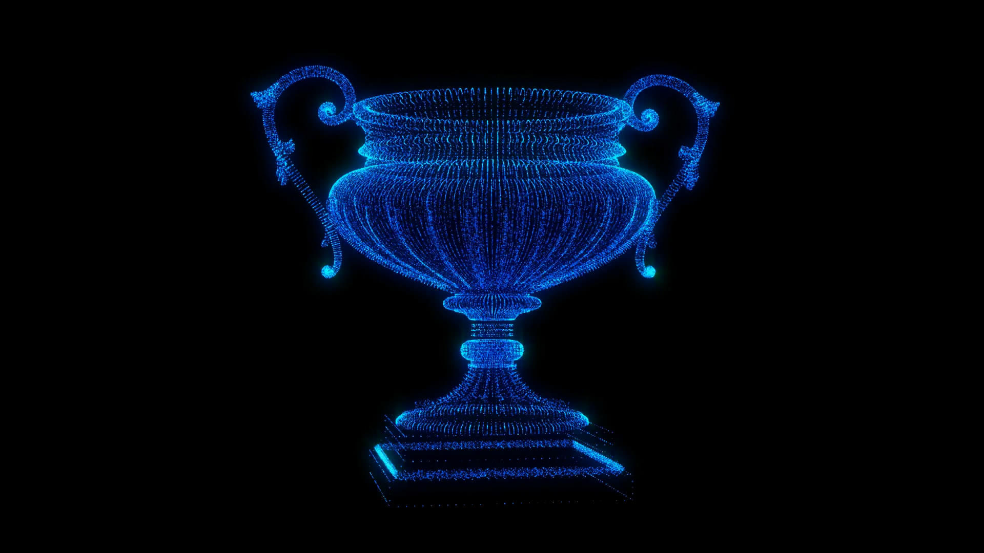 透明通道蓝色科技粒子奖杯素材AIGC视频的预览图