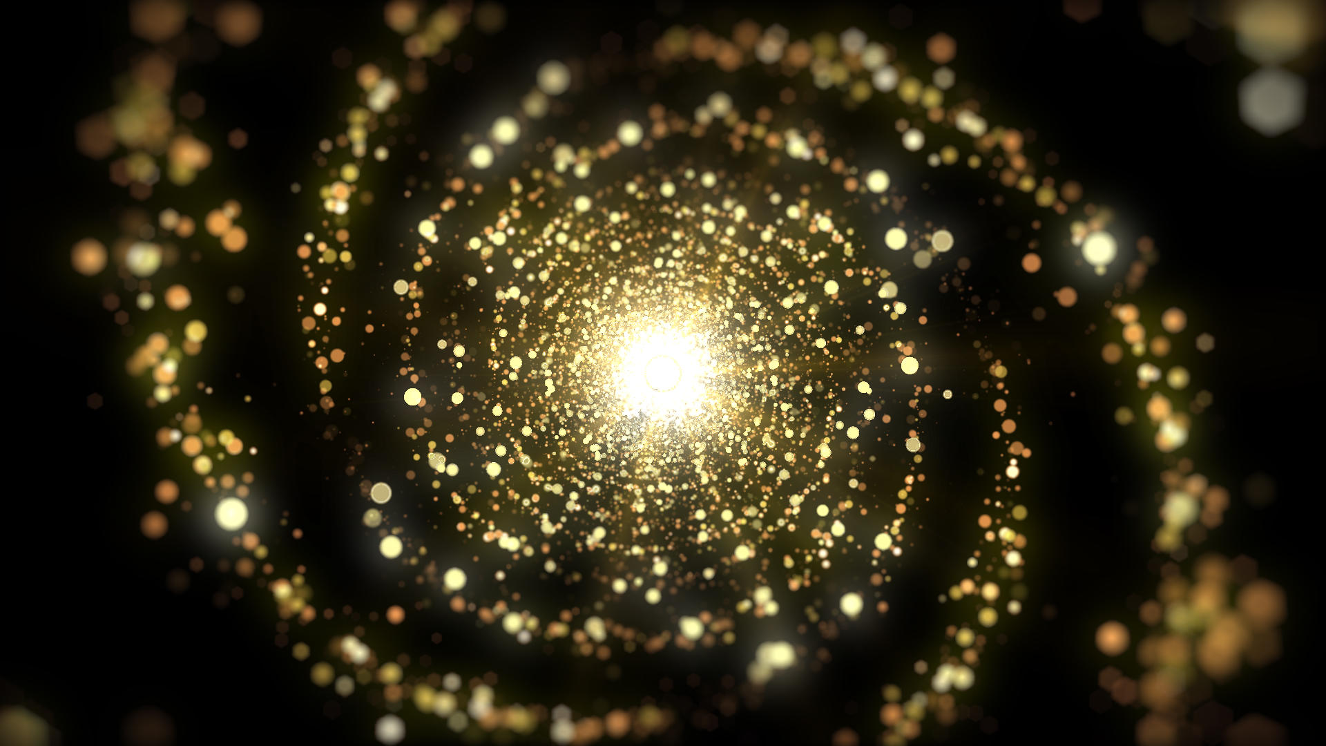唯美金色星云粒子含模板视频的预览图