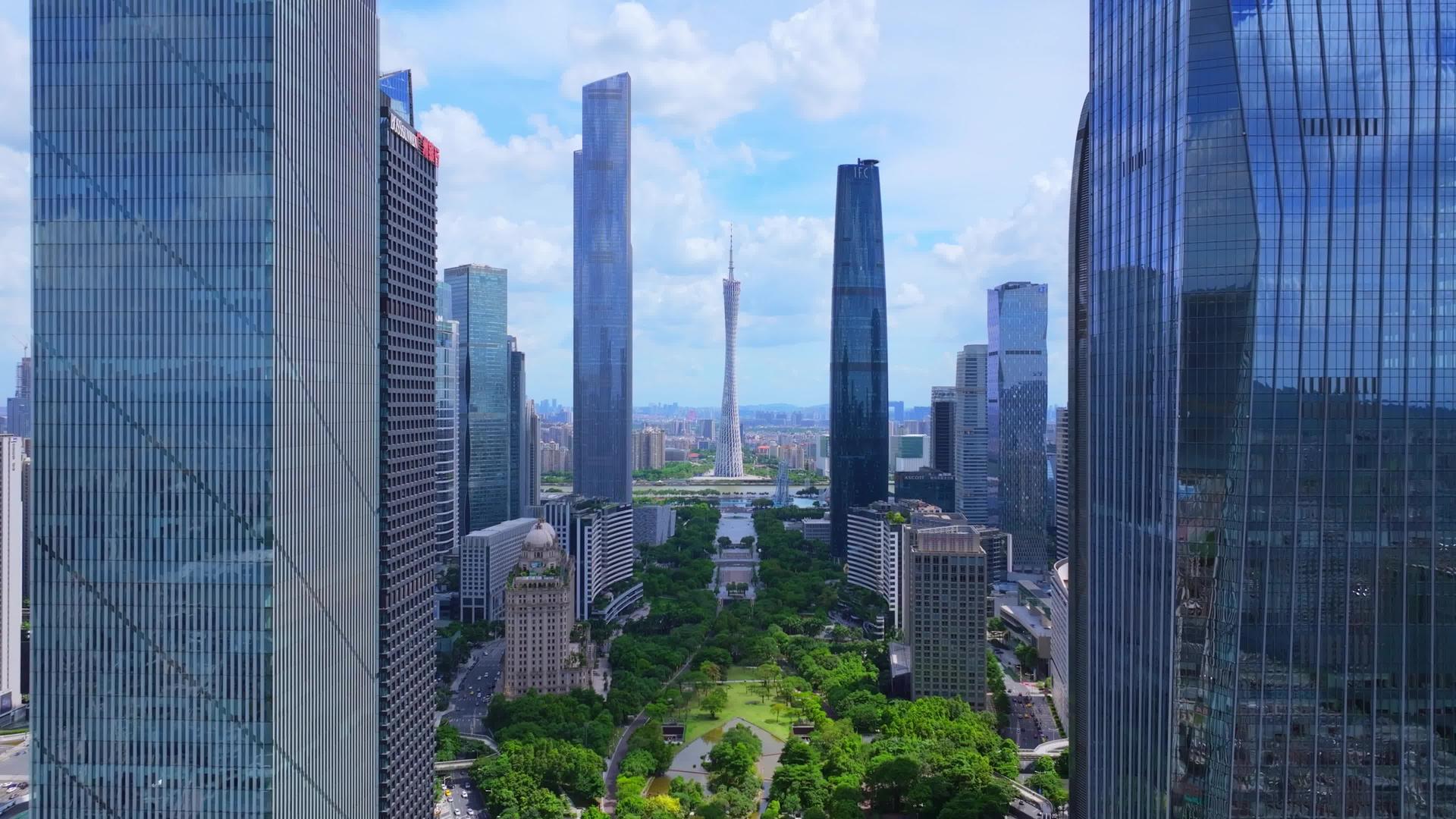 广州珠江新城cbd建筑4k航拍视频的预览图