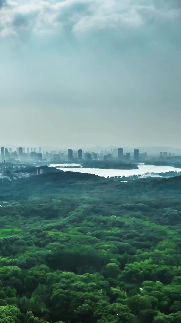航拍延迟摄影南京城市全景中山植物园耶稣光明视频的预览图