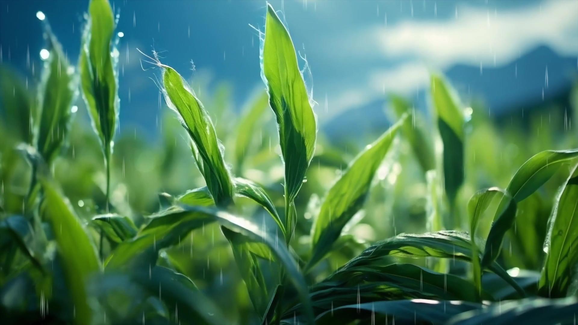 清新简约小满24节气绿色麦田背景视频视频的预览图
