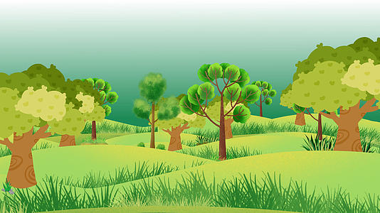 4k卡通绿色树木森林冲屏背景视频的预览图